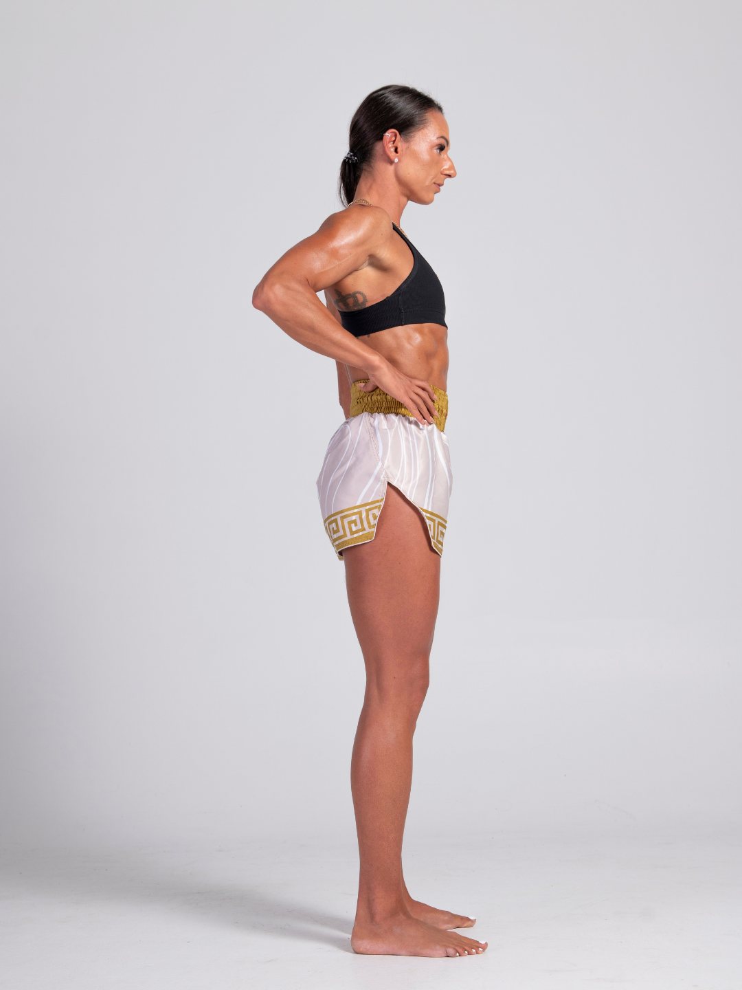 Golden Ascension WOMEN'S Muay Thai Shorts - Cream