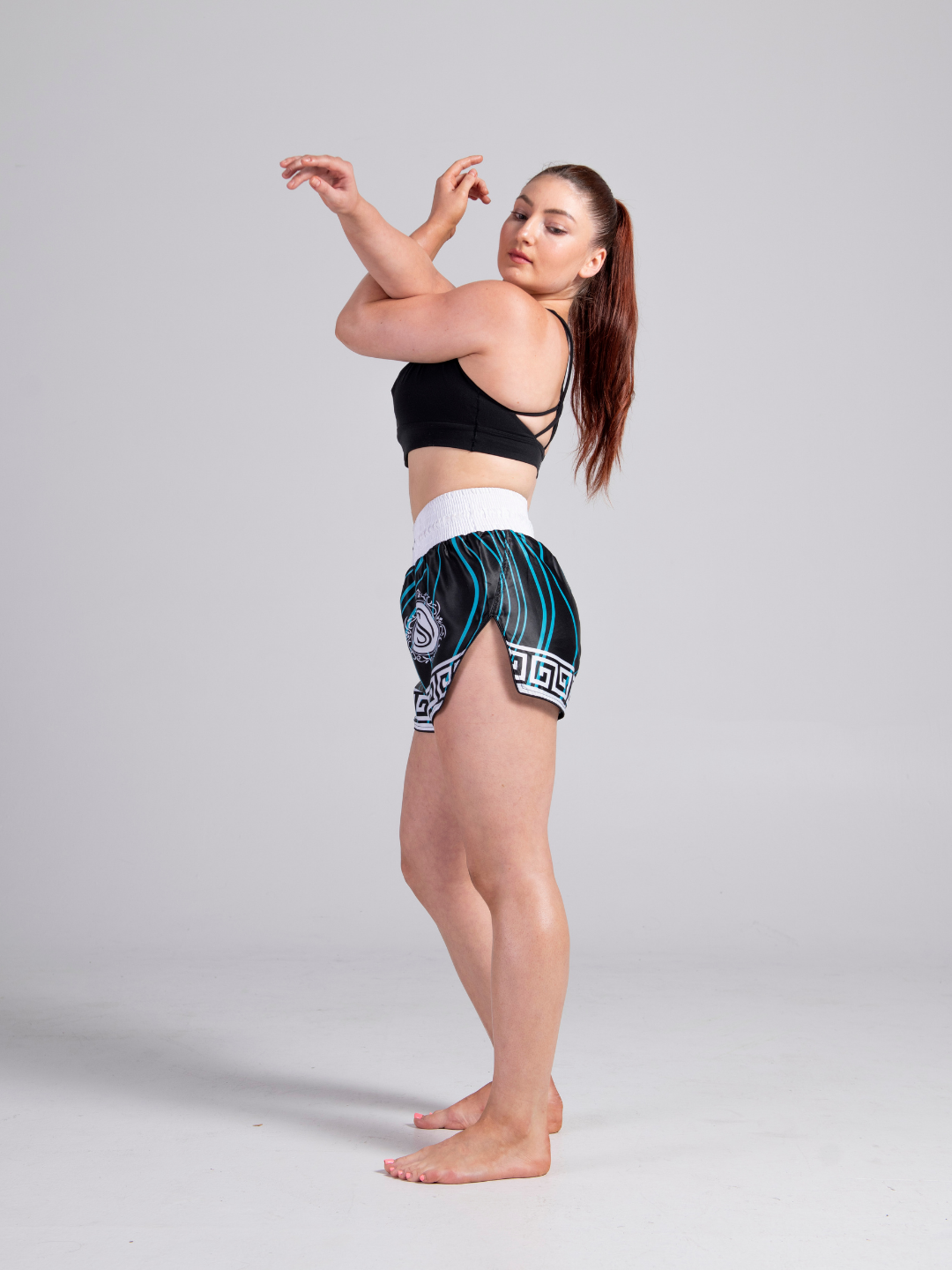 Neo Ascension WOMEN's Muay Thai Shorts - Black/Blue