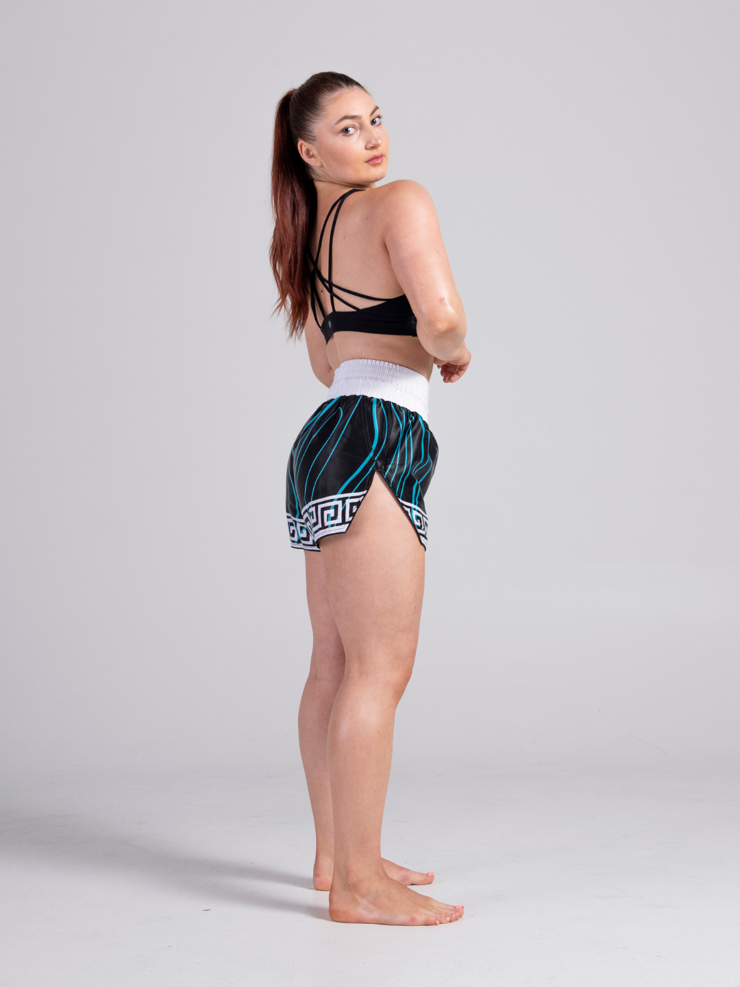 Neo Ascension WOMEN's Muay Thai Shorts - Black/Blue