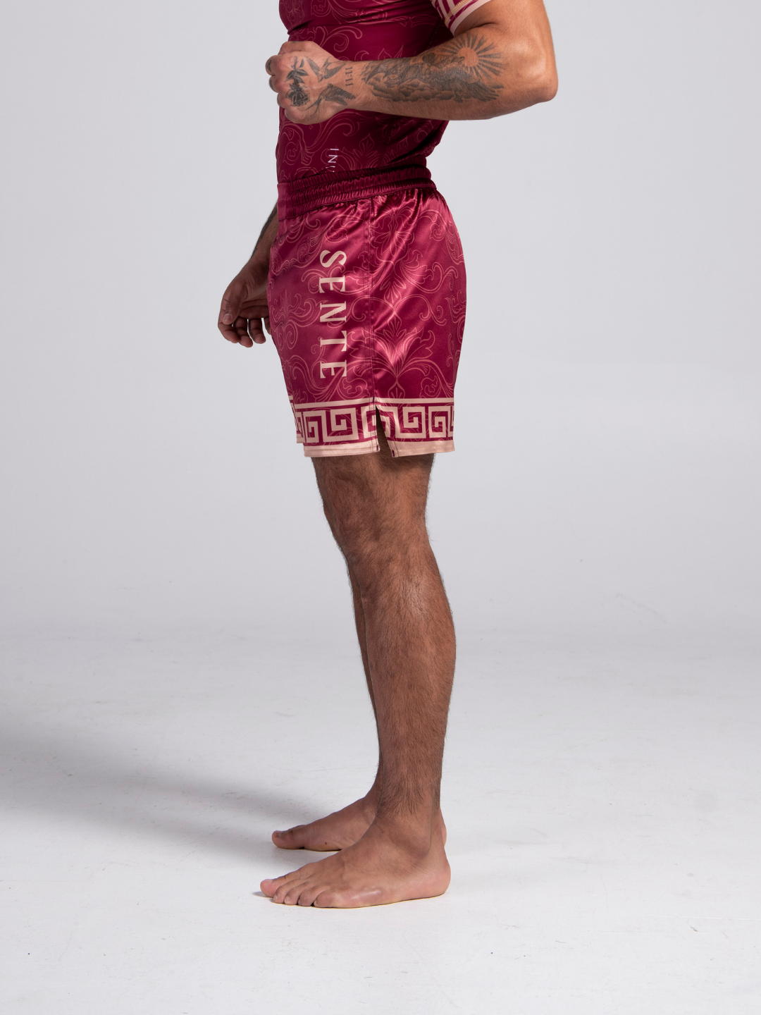 Crimson Veil BJJ Shorts - Sheen Burgundy