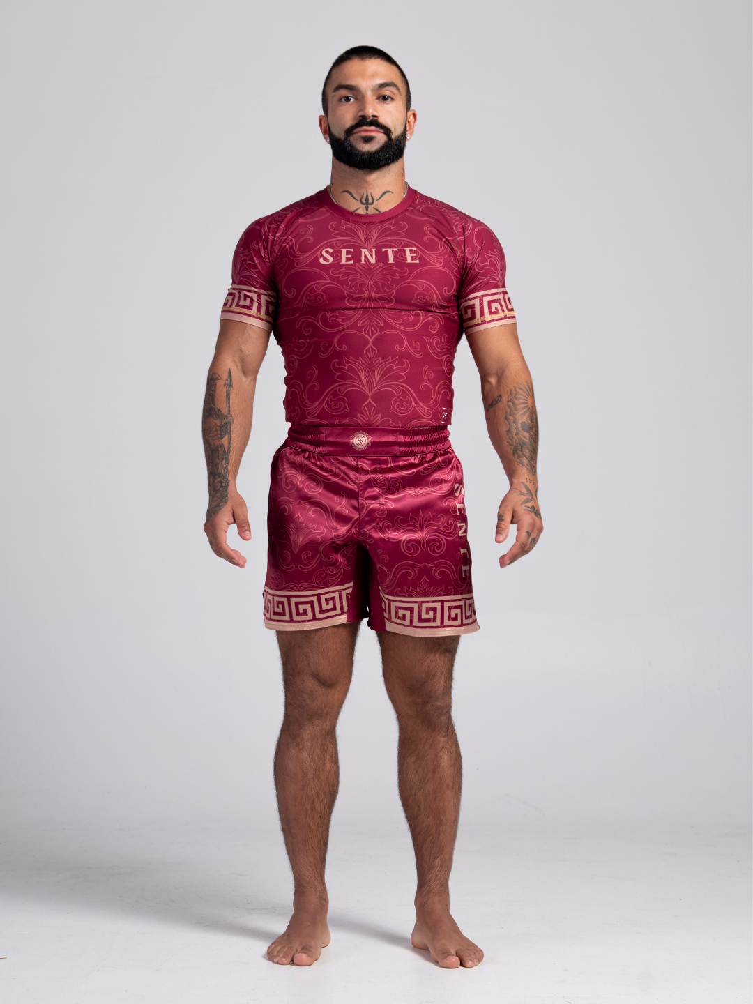 Crimson Veil BJJ Shorts - Sheen Burgundy