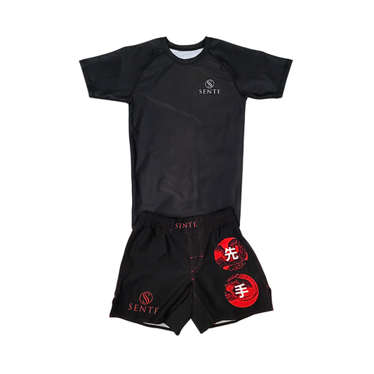 Kaishi BJJ Rashguard/Shorts Bundle - Obsidian Black