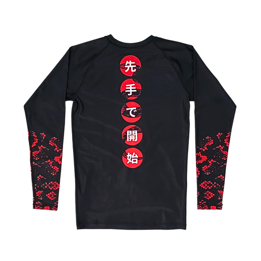 Kaishi BJJ Long Sleeve Rashguard - Obsidian Black