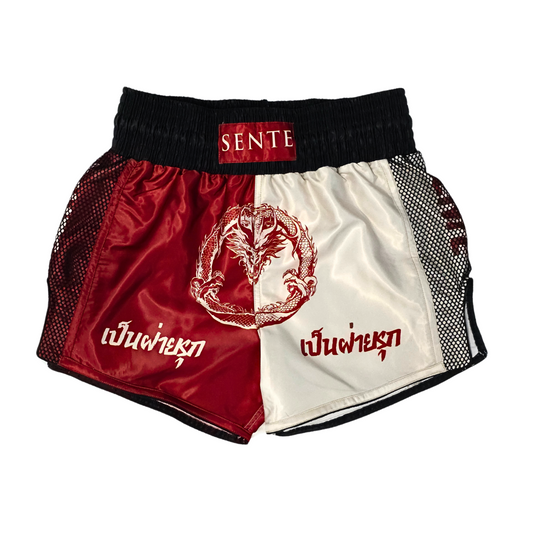 Dragon's Breath Muay Thai Shorts - Crimson Pearl