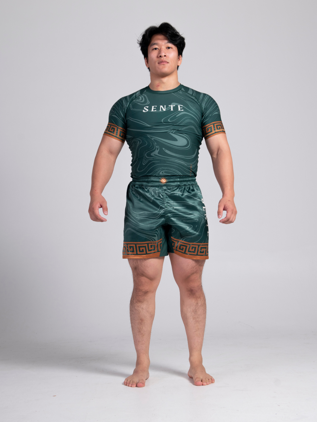 Emerald Eclipse BJJ Rashguard - Matte Green product image by Sente Athletics