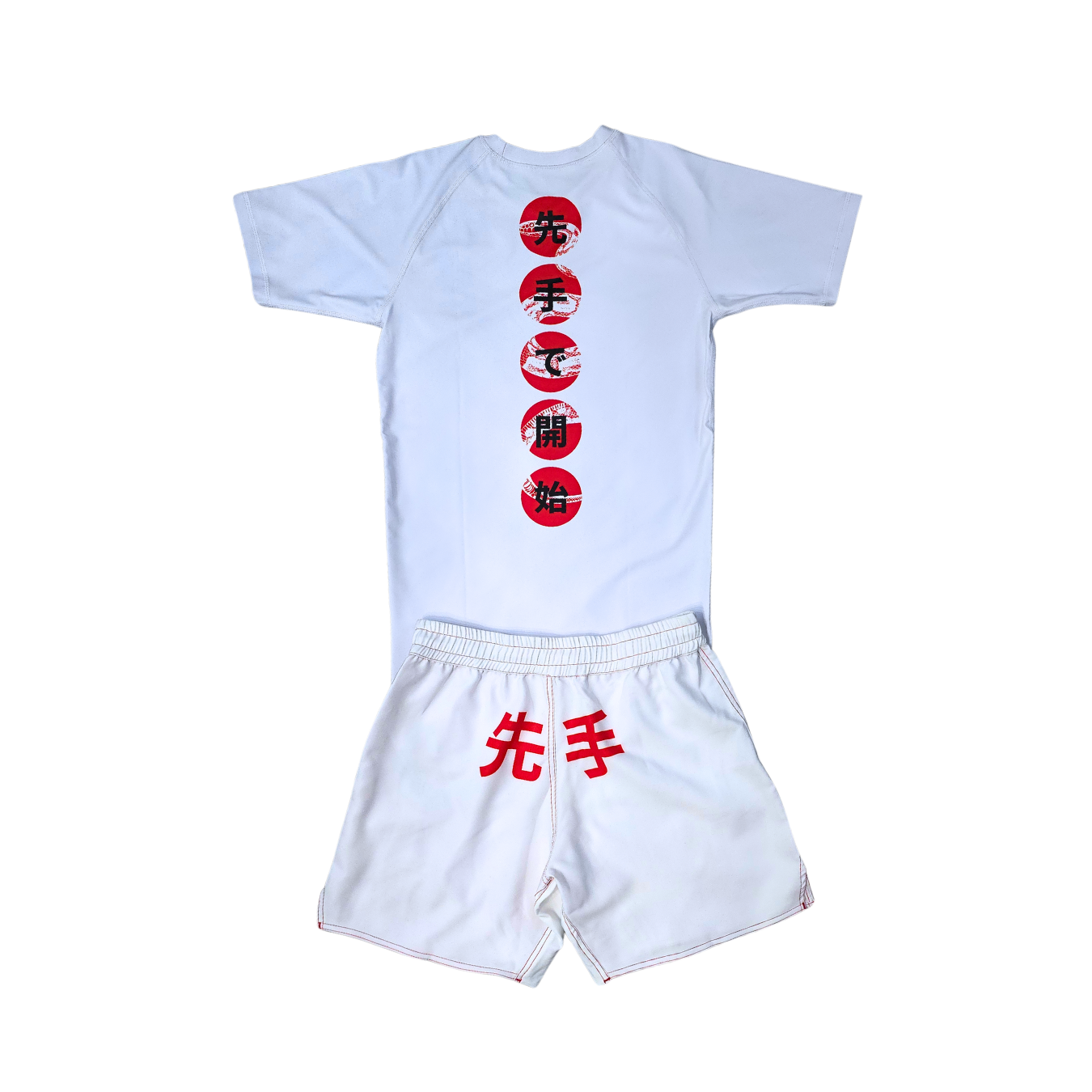 Kaishi BJJ Rashguard/Shorts Bundle - Ivory White